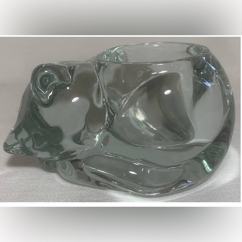 💕🕯️Glass Cat Candle Holder🕯️💕